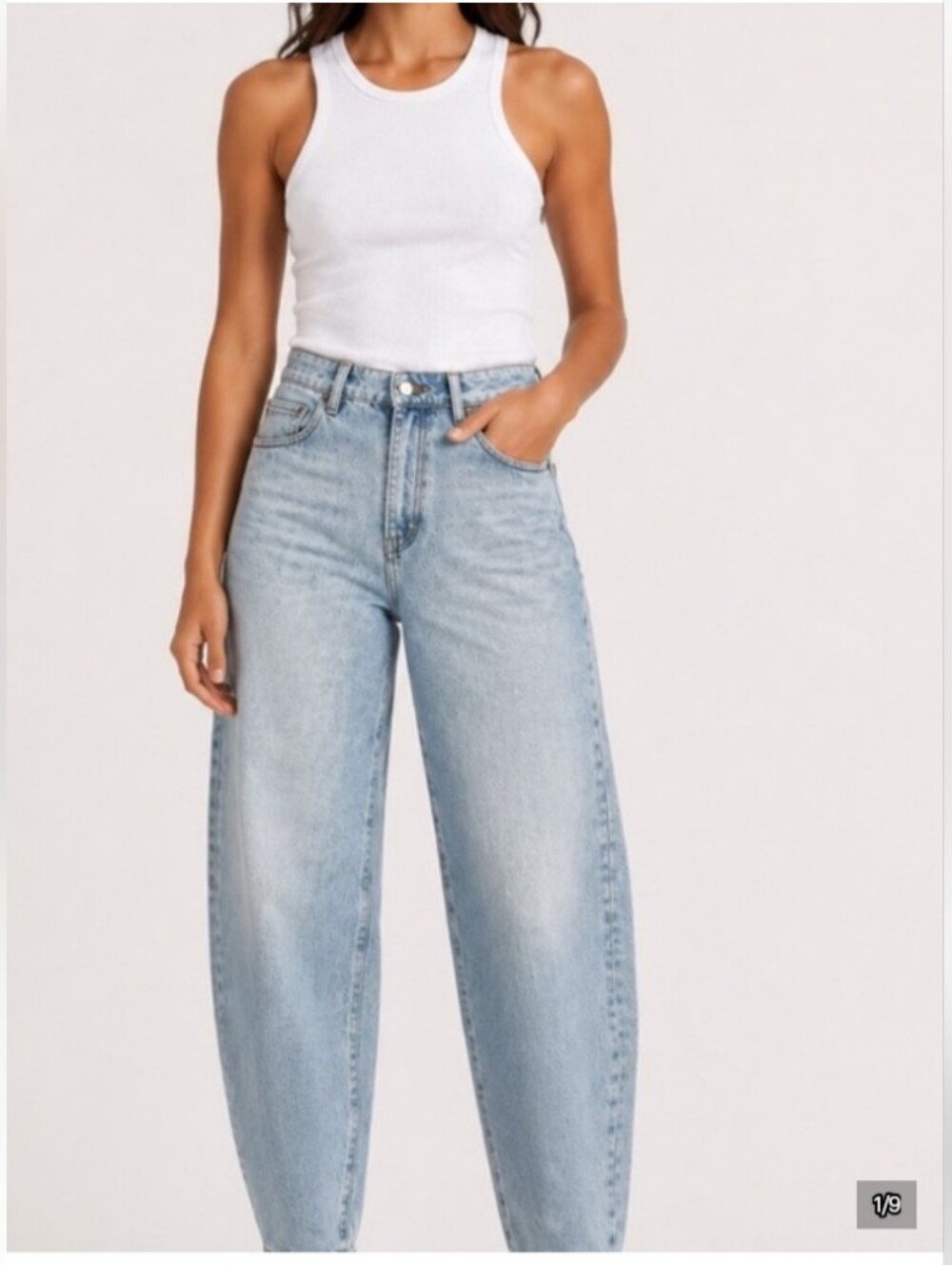 Universal Thread Light Wash High Rise Barrel Leg Denim Blue Jeans Women's Size 4